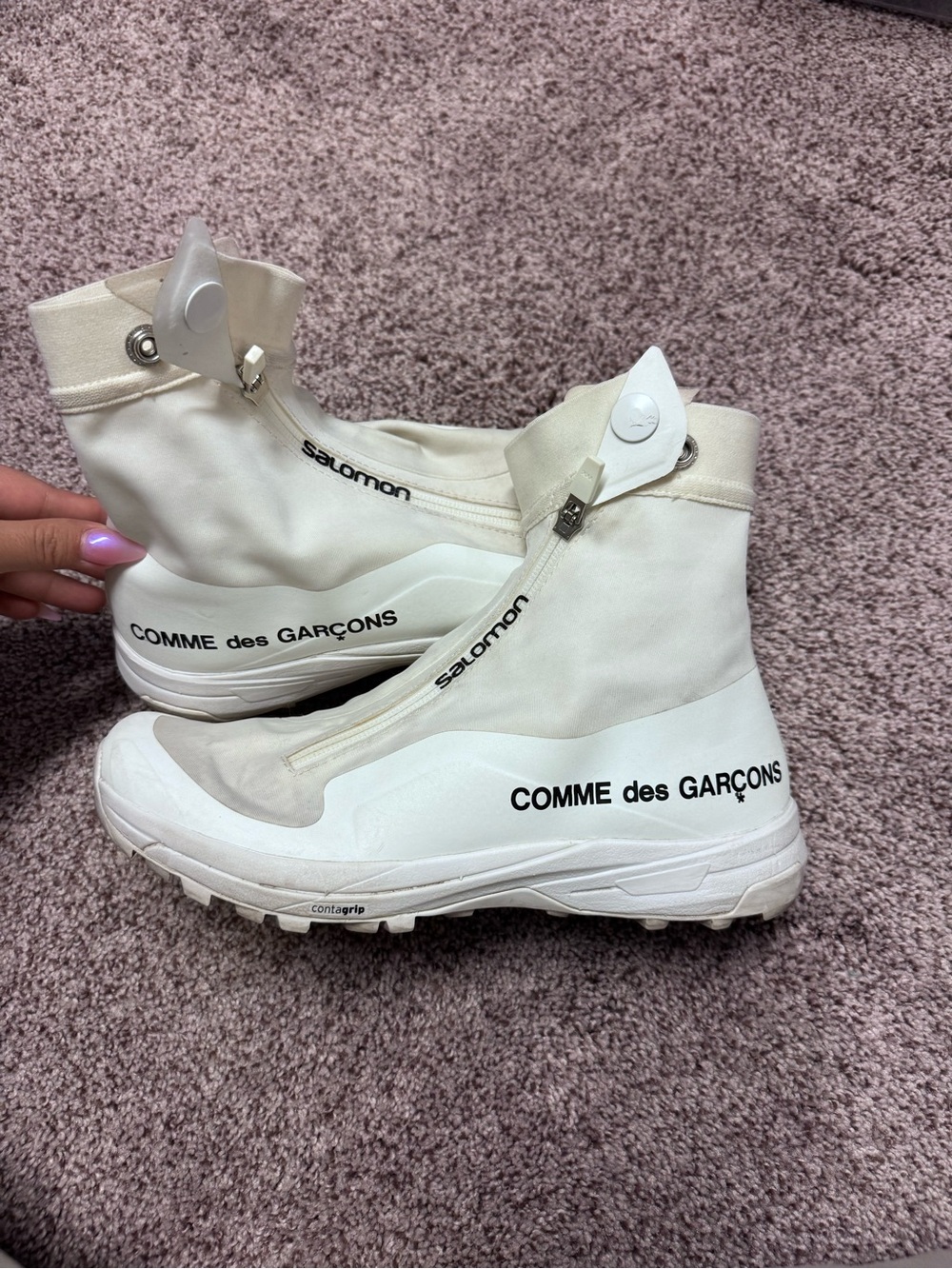 Salomon x COMME des GARÇONS Off-White High-Top Sneakers